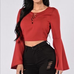 Bell sleeve crop top